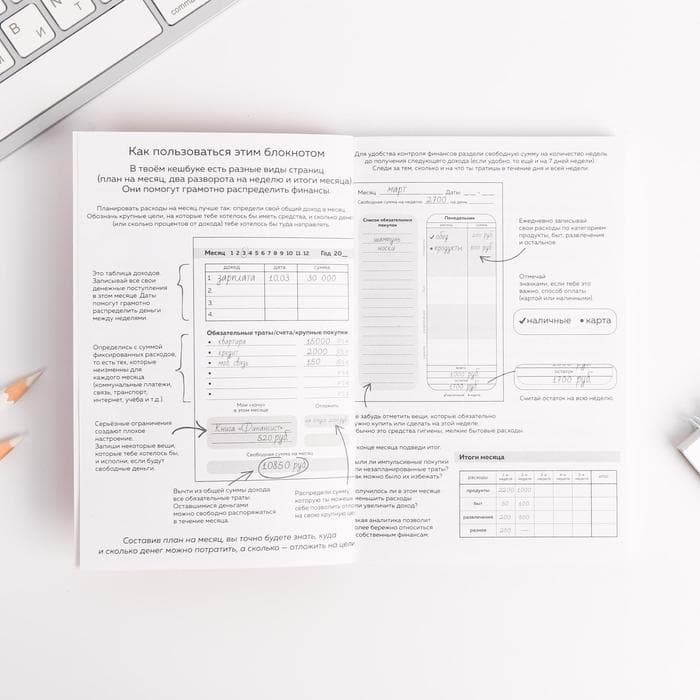 Блокнот для планирования финансов А6, 68 л «Превращай мечты в цели»