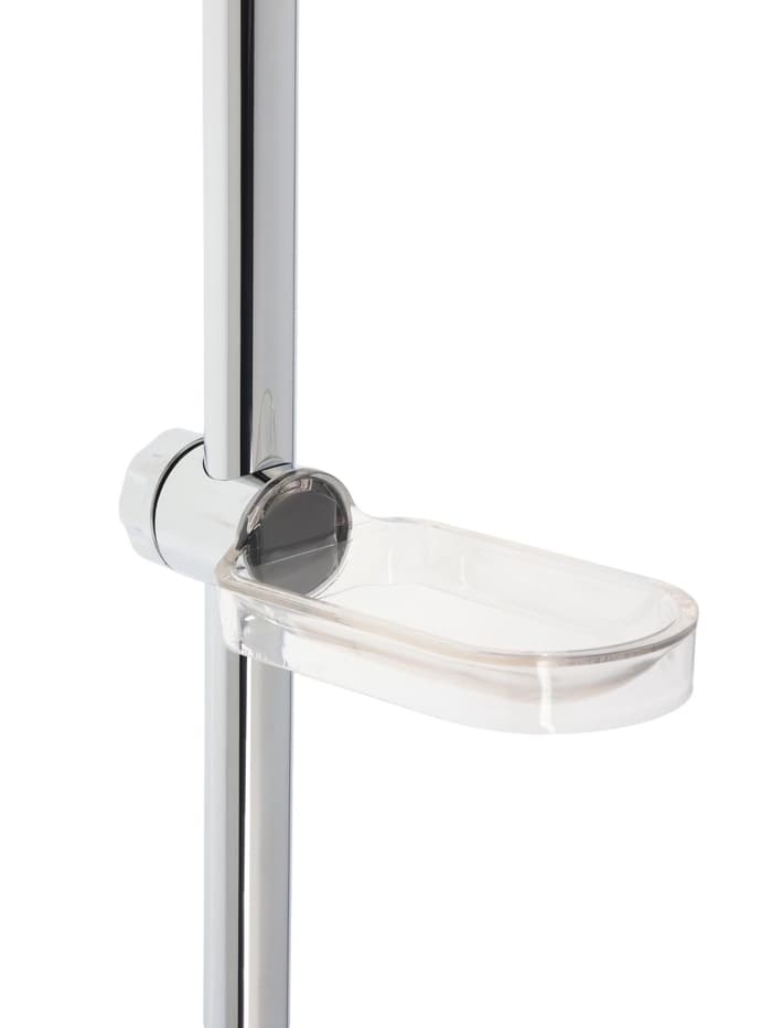 Душевая стойка ZEIN H01, с пластиковой прозрачной мыльницей и крепежом, хром