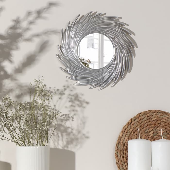 Зеркало настенное Sunshine, d зеркальной поверхности 11 см, серебристое