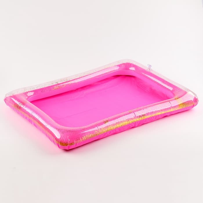 Надувная песочница с блёстками, 60×45 см, ярко-розовая