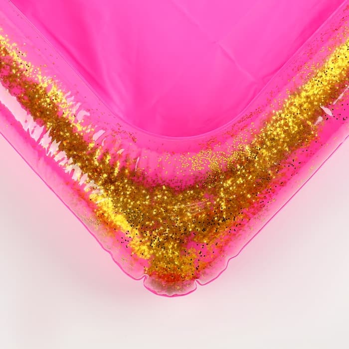 Надувная песочница с блёстками, 60×45 см, ярко-розовая