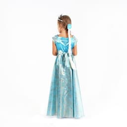 Карнавальный костюм «Элла», платье, плащ, диадема, жезл, коса, р. 32, рост 122-128 см