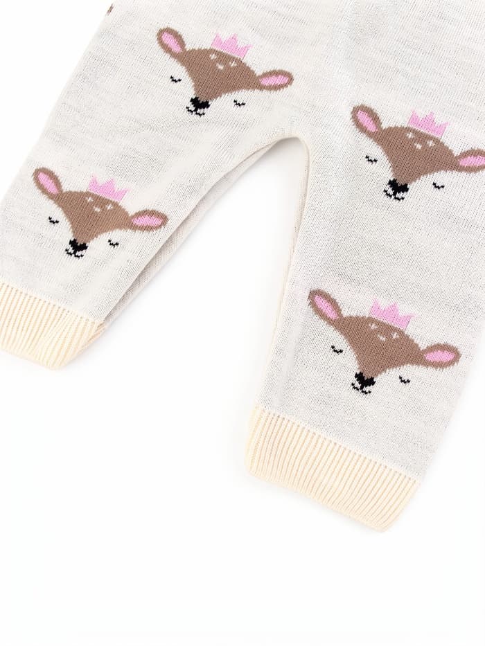 Костюм для девочки вязаный: джемпер, брюки, «Крошка Я» Cutie, рост 68-74 см, бежевый