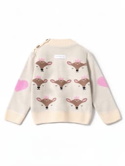 Костюм для девочки вязаный: джемпер, брюки, «Крошка Я» Cutie, рост 68-74 см, бежевый