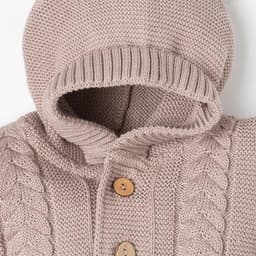 Комбинезон вязаный Крошка Я «Мишка», рост 62-68 см, бежевый