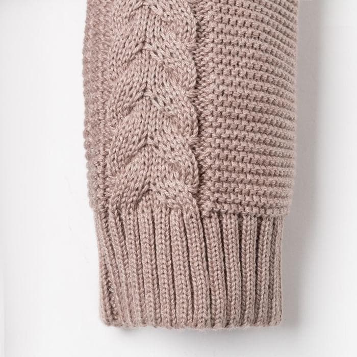 Комбинезон вязаный Крошка Я «Мишка», рост 62-68 см, бежевый