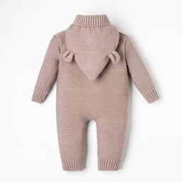 Комбинезон вязаный Крошка Я «Мишка», рост 62-68 см, бежевый