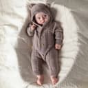 Комбинезон вязаный Крошка Я «Мишка», рост 62-68 см, бежевый