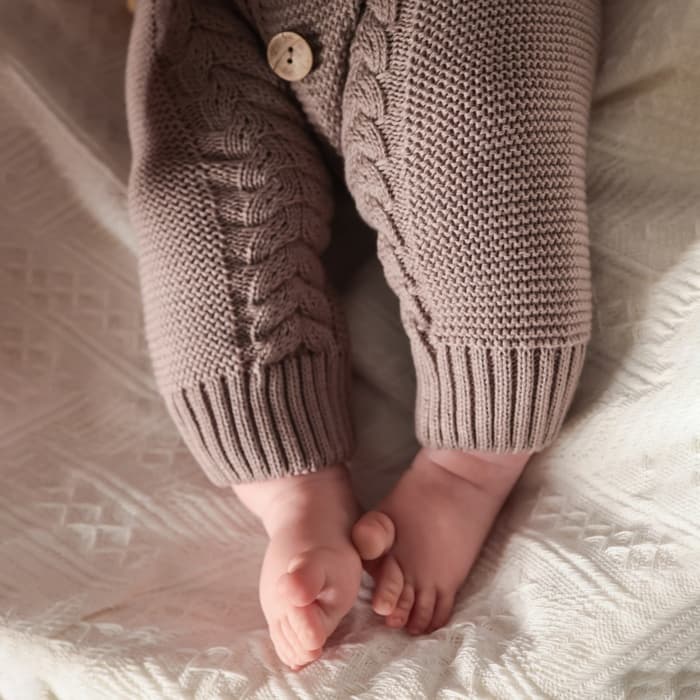 Комбинезон вязаный Крошка Я «Мишка», рост 62-68 см, бежевый