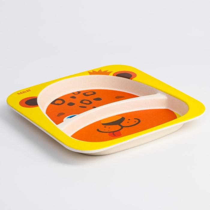 Тарелка детская из бамбука M&B «Леопард», 2 секции