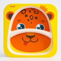 Тарелка детская из бамбука M&B «Леопард», 2 секции