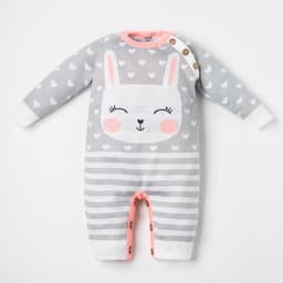 Комбинезон вязаный Крошка Я «Зайчик», рост 80-86 см