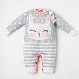 Комбинезон вязаный Крошка Я «Зайчик», рост 86-92 см