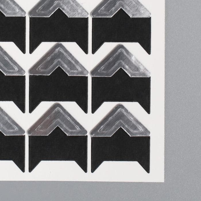 Набор уголков с кармашком для фотографий 24 уголка «Стиль», серебро, 12.5×9 см