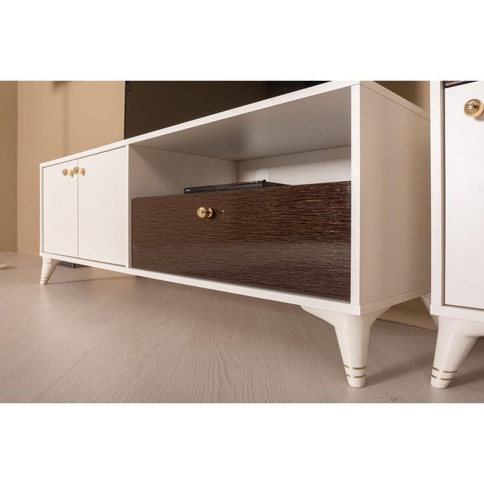 Тумба под ТВ «Миндаль 13.260», 1468×475×508 мм, цвет миндаль / венге