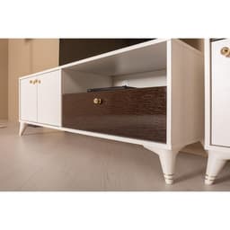 Тумба под ТВ «Миндаль 13.260», 1468×475×508 мм, цвет миндаль / венге