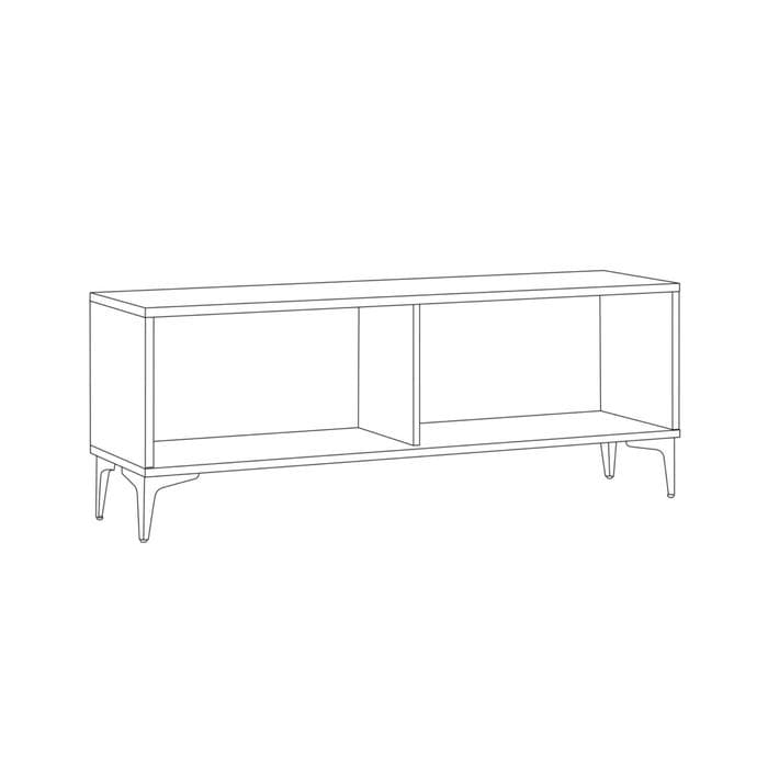 Тумба под ТВ «Муар 13.262», 1380×399×534 мм, цвет орех селект каминный / чёрный глянец