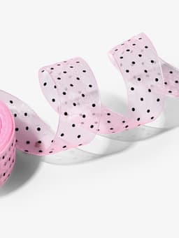 Лента капроновая «Горох», 25 мм, 23±1 м, розовая