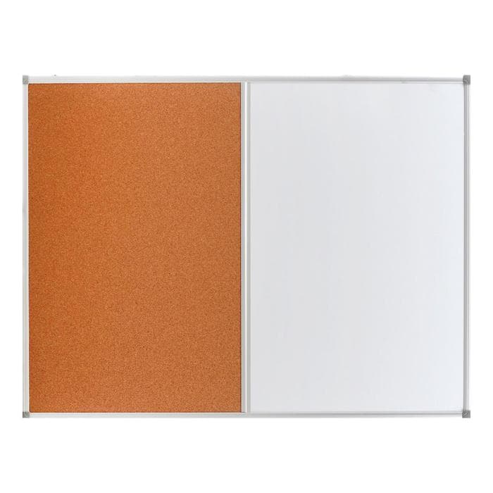 Доска комбинированная магнитно-маркерная/пробковая, 90×120 см, в алюминиевой рамке