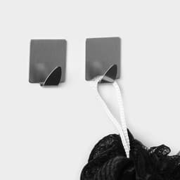 Крючки самоклеящиеся SAVANNA «Квадрат», 2 шт., металл, 3.8×3.5×1.5 см, хромированные