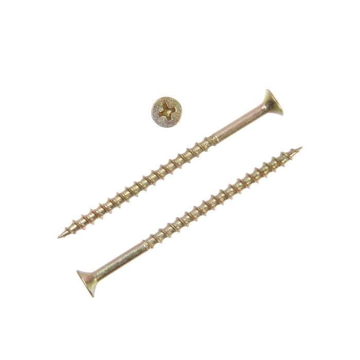 Саморез 4.2×70 мм ТУНДРА PREMIUM, потай, крупная резьба, шлиц PH, желтый цинк, 1 кг