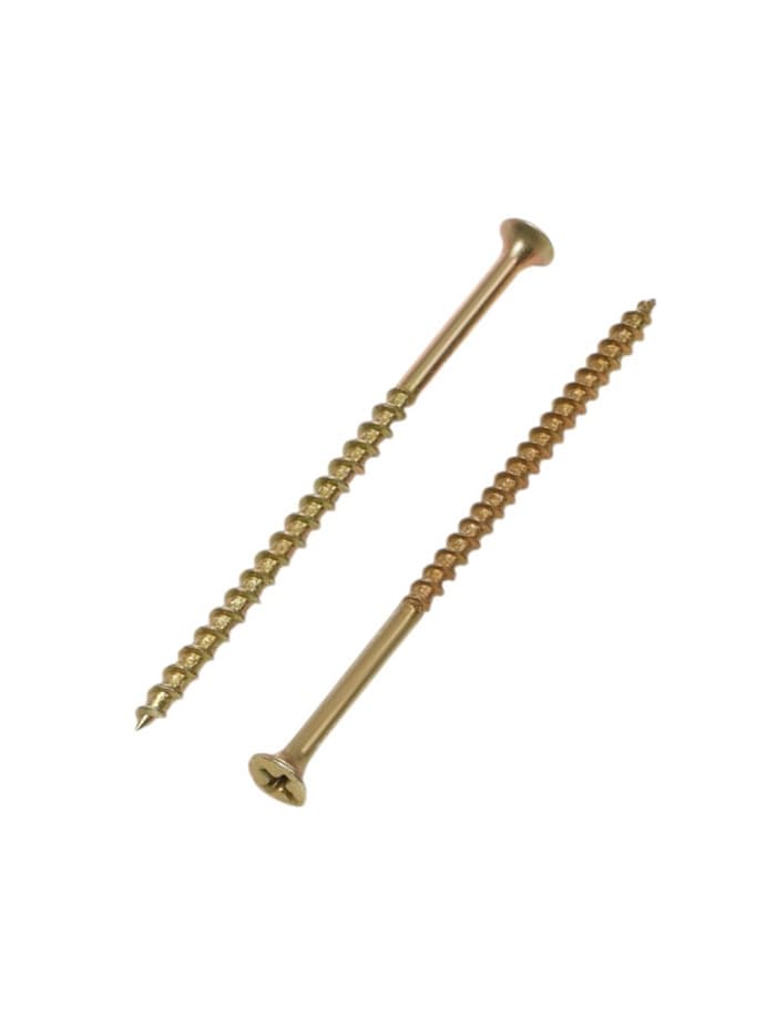 Саморез 4.2×89(90) мм ТУНДРА PREMIUM, потай, крупная резьба, шлиц PH, желтый цинк, 1 кг