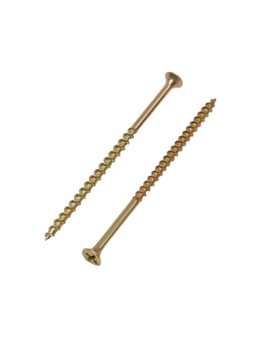Саморез 4.2×89(90) мм ТУНДРА PREMIUM, потай, крупная резьба, шлиц PH, желтый цинк, 1 кг