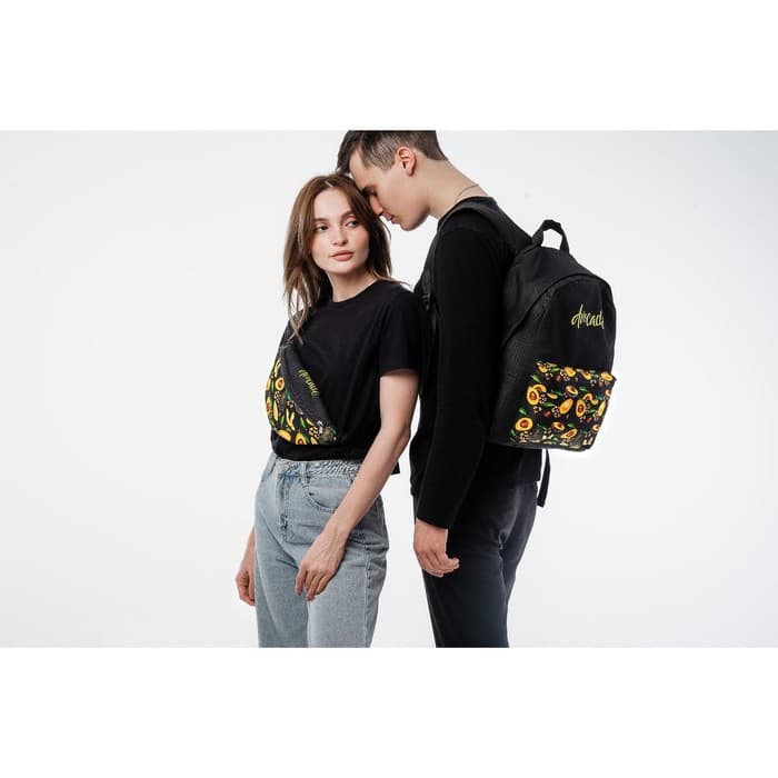 Рюкзак школьный молодёжный «Авокадо», 33×13×37 см, отдел на молнии, наружный карман, чёрный