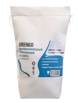 Реагент противогололёдный, соль техническая, 5 кг, работает при – 15 °C, в мешке, Greengo