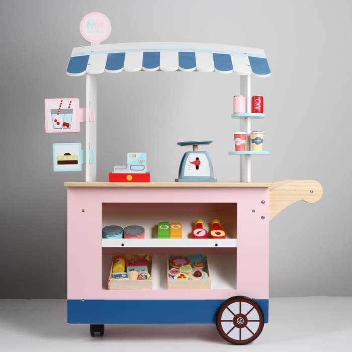 Игровой деревянный набор «Продуктовая лавка. Мечта», на колёсах, 74×30×102 см