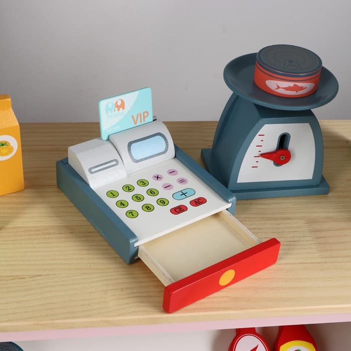 Игровой деревянный набор «Продуктовая лавка. Мечта», на колёсах, 74×30×102 см