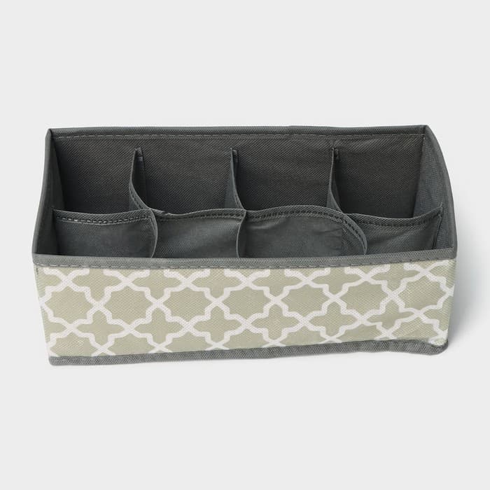 Органайзер для хранения белья «Гранж», 8 ячеек, 28×15×13 см, серый