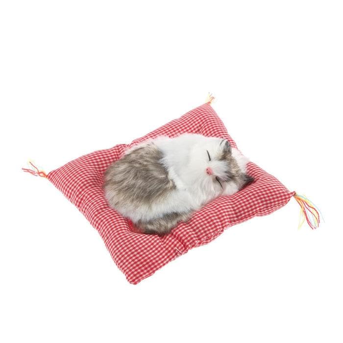 Игрушка на панель автомобиля «Кошечка на подушке» бело-серый