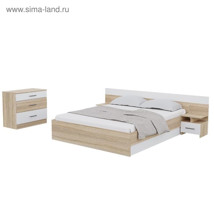 Спальный гарнитур «Леси», комплект 4 предмета, цвет дуб сонома/белый