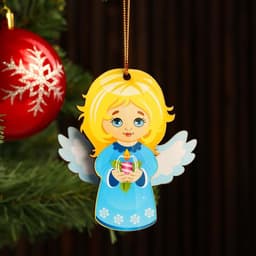 Ёлочная игрушка «Ангелочек», подвеска, 7×6.2×5 0.5 см