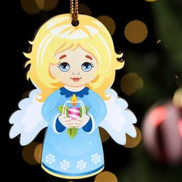 Ёлочная игрушка «Ангелочек», подвеска, 7×6.2×5 0.5 см