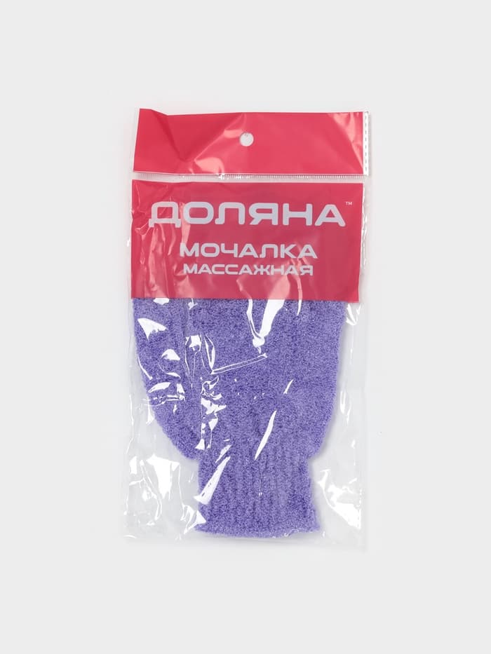 Мочалка - перчатка массажная Доляна, 14×18 см, однотонная, МИКС