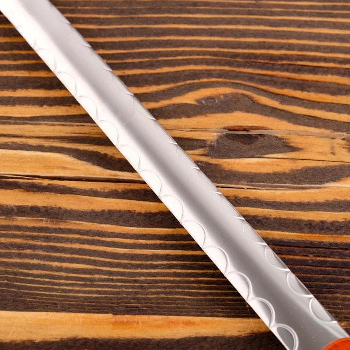 Шумовка для казана Шафран, 43 см, диаметр 16 см, узбекская, с деревянной ручкой, металл