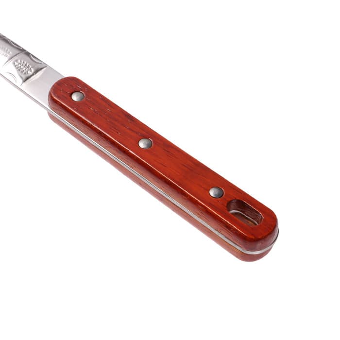 Шумовка для казана Шафран, 43 см, диаметр 16 см, узбекская, с деревянной ручкой, металл