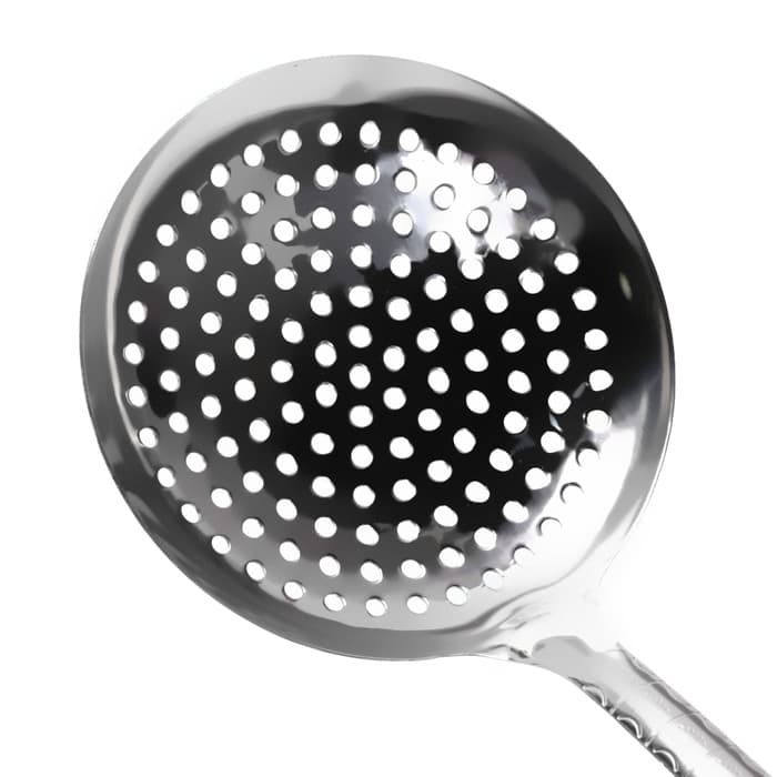 Шумовка для казана Шафран, 43 см, диаметр 16 см, узбекская, с деревянной ручкой, металл