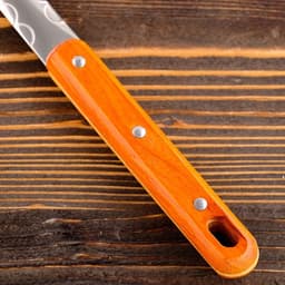 Шумовка для казана Шафран, 45 см, диаметр 12 см, узбекская, с деревянной ручкой, металл