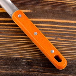 Шумовка для казана Шафран, 45 см, диаметр 12 см, узбекская, с деревянной ручкой, металл