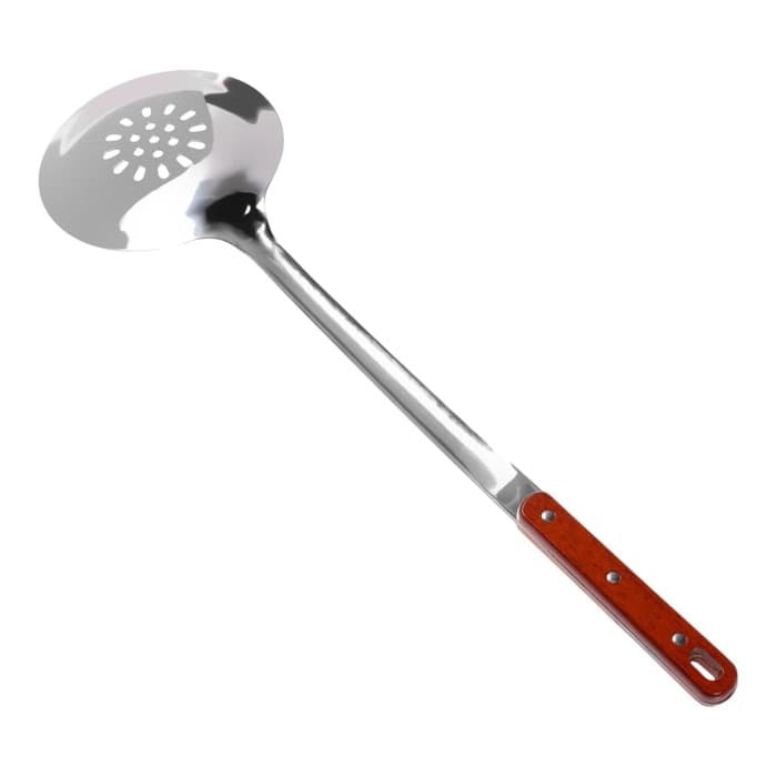 Шумовка для казана Шафран, 45 см, диаметр 12 см, узбекская, с деревянной ручкой, металл
