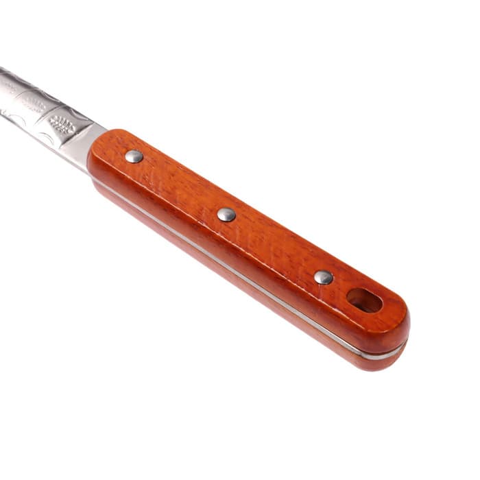 Шумовка для казана Шафран, 43 см, диаметр 12 см, узбекская, с деревянной ручкой, металл