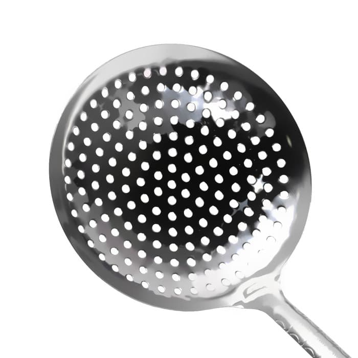 Шумовка для казана Шафран, 48с м, диаметр 17 см, узбекская, с деревянной ручкой, металл