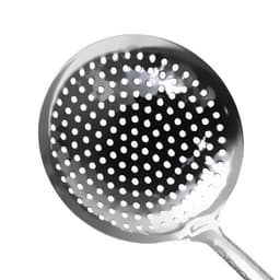 Шумовка для казана Шафран, 48с м, диаметр 17 см, узбекская, с деревянной ручкой, металл