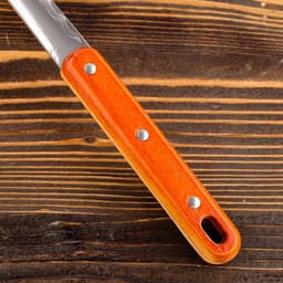 Шумовка для казана Шафран, 48с м, диаметр 17 см, узбекская, с деревянной ручкой, металл