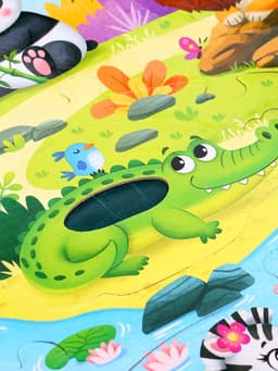 Пазлы с тактильными вставками «Зверята джунглей», 13 деталей