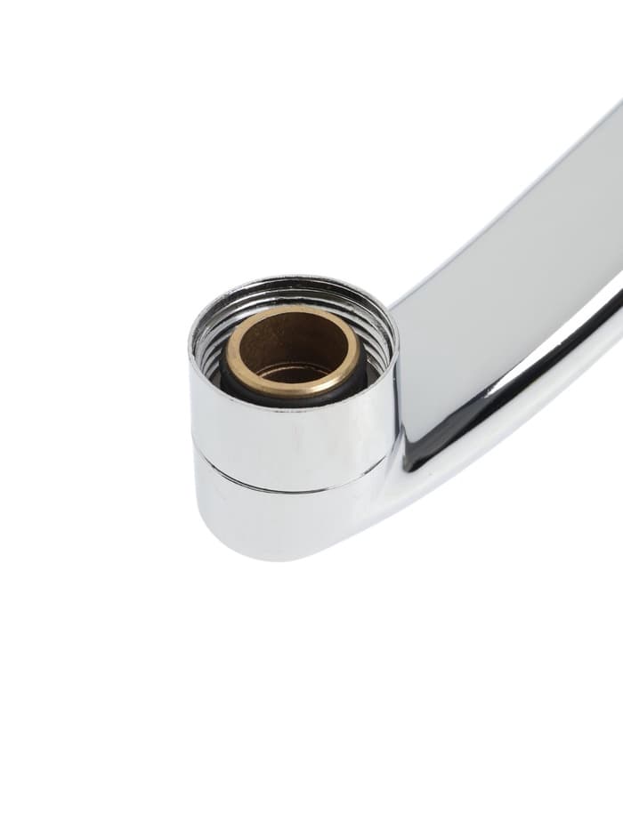 Излив для смесителя ZEIN, 3/4", изогнутый, нерж. сталь, 40 см, аэратор пластик