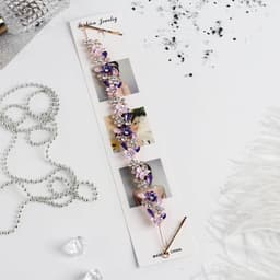 Аксессуар для волос «Эрика», бабочки и цветочки, 23.5 см